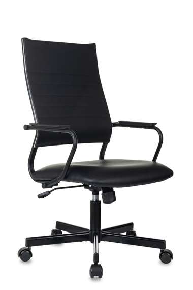 Кресло руководителя Бюрократ CH BALANCE черный экокожа крестов. металл черный