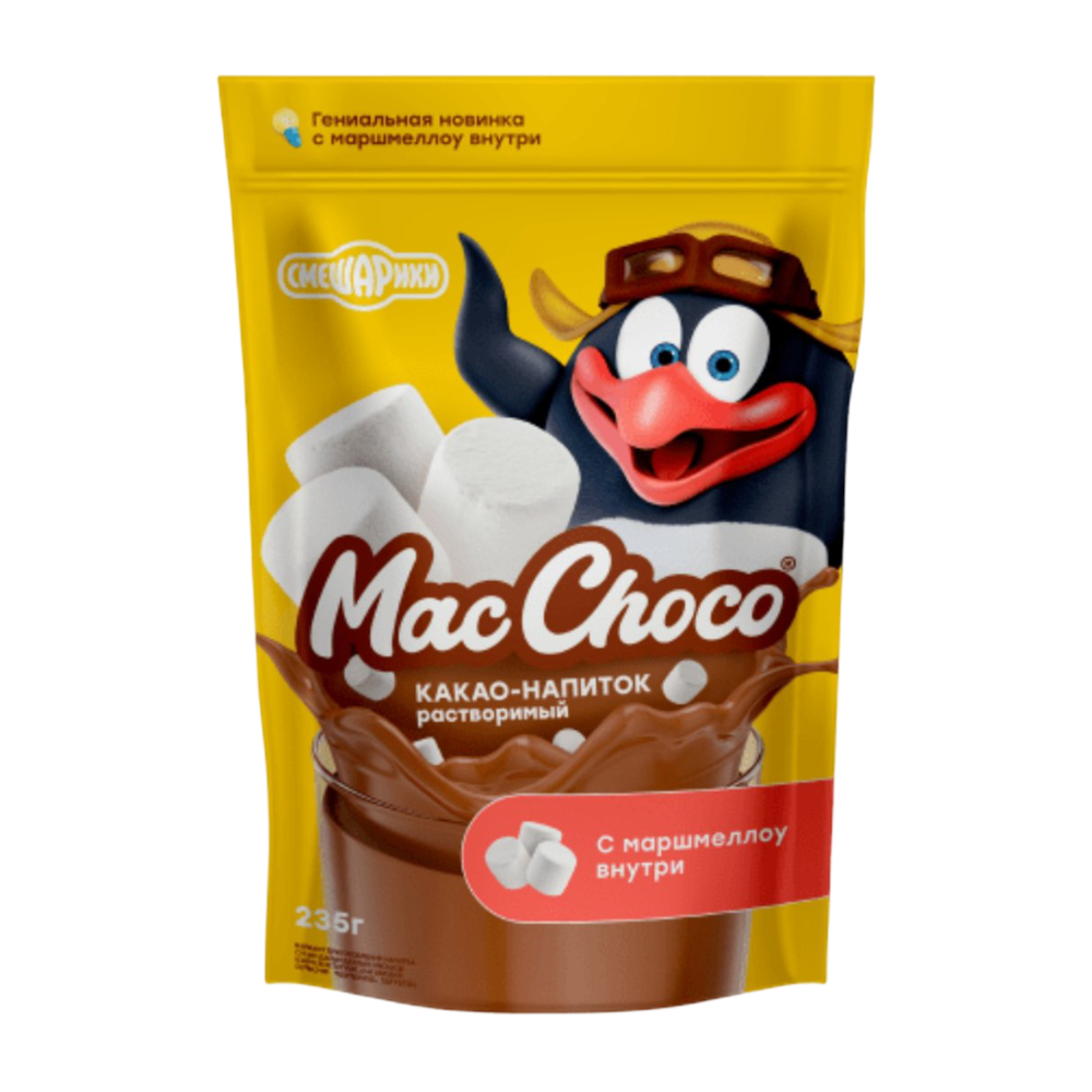 Какао MAC CHOCO смешарики с маршмеллоу 235г