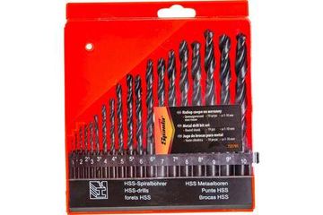 Набор сверл по металлу, SPARTA 1-10 мм, HSS,19 шт, пласт. бокс, цилин. хвостовик 723705