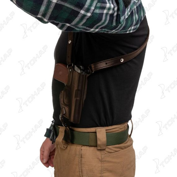 Кобура операт. под ПМ вертик. с запасной обоймой ПМ коричневая (HS-ОК-1-Нк) Helios