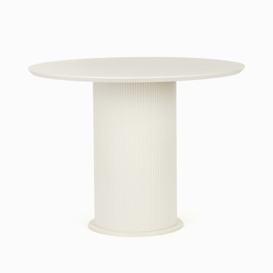 Круглый обеденный стол белого цвета Lona 100 см, ножка металл, столешница меламин