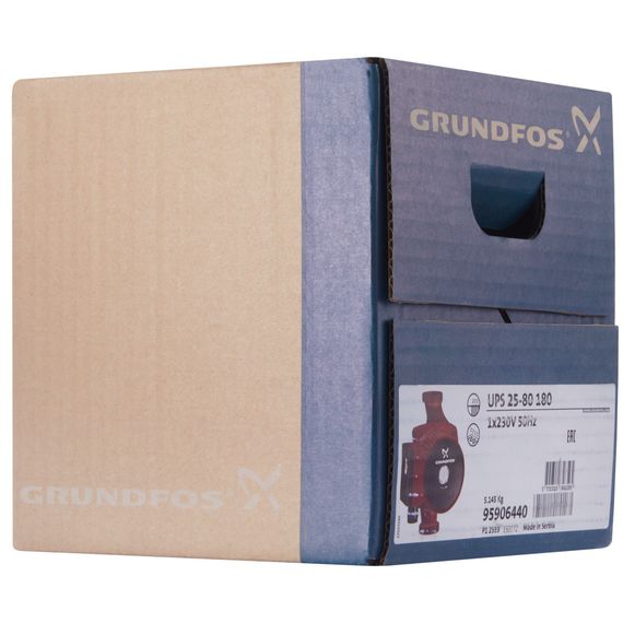 Насос циркуляционный Grundfos UPS 25-80 с гайками — (6)