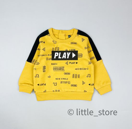 Свитшот из футера "Play" горчица