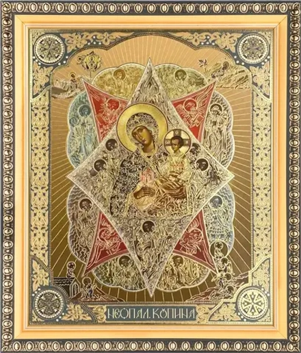 Икона БМ "Неопалимая Купина" 15х18 в раме 18х21