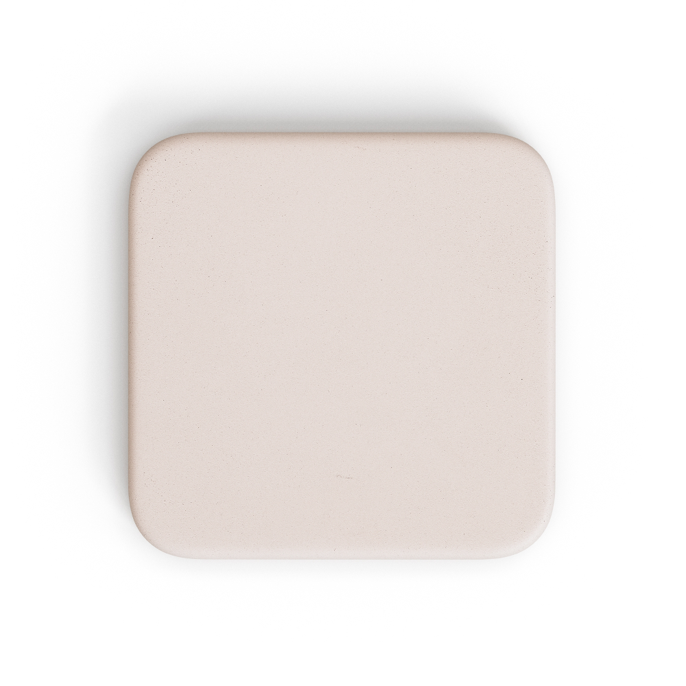 Уличный стол Dina высокий белый из цемента и стали со столешницей 70х70 см