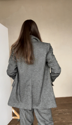 Жакет однобортный ёлочка СОЛЬПЕРЕЦ