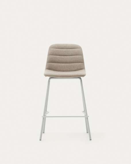 Полубарный стул Zunilda, бежевый с белыми ножками