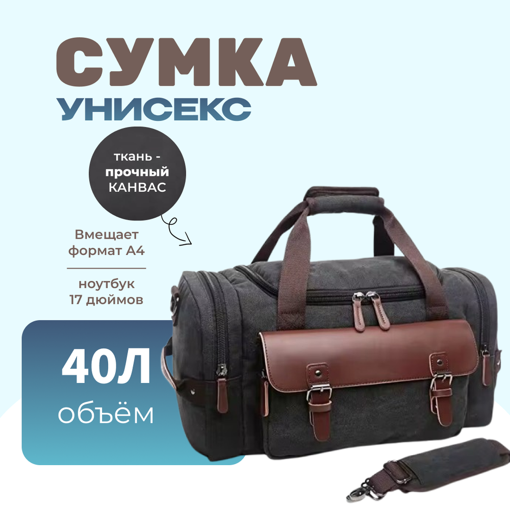 Дорожная сумка Куба - Черный