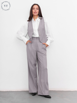 Брюки женские палаццо, Модный дом Виктории Тишиной, Амара 112-21-2, размер 46