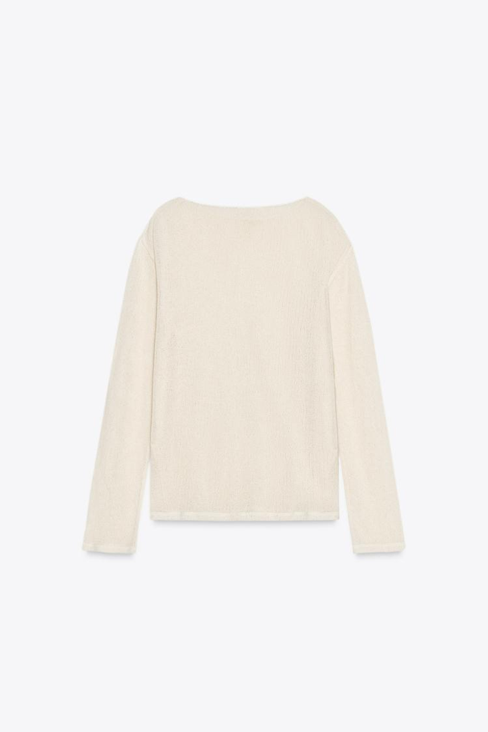 ZARA СВИТЕР В СТИЛЕ РУСТИК, ЭКРЮ