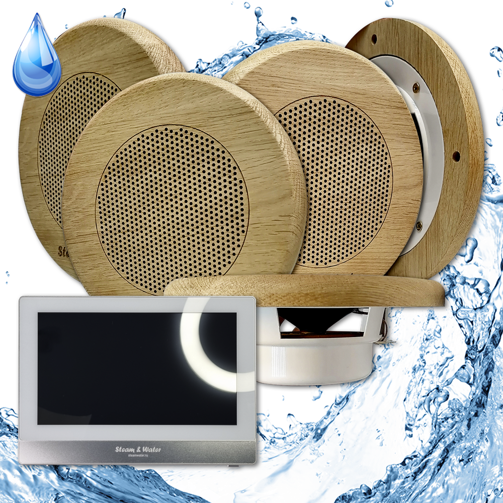 Комплект домашней акустической системы с караоке-усилителем Steam & Water SOUND SAUNA R5