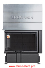 Каминная топка Экокамин ДЕЛЬТА 800 LB два стекла левая принтинг черный шамот