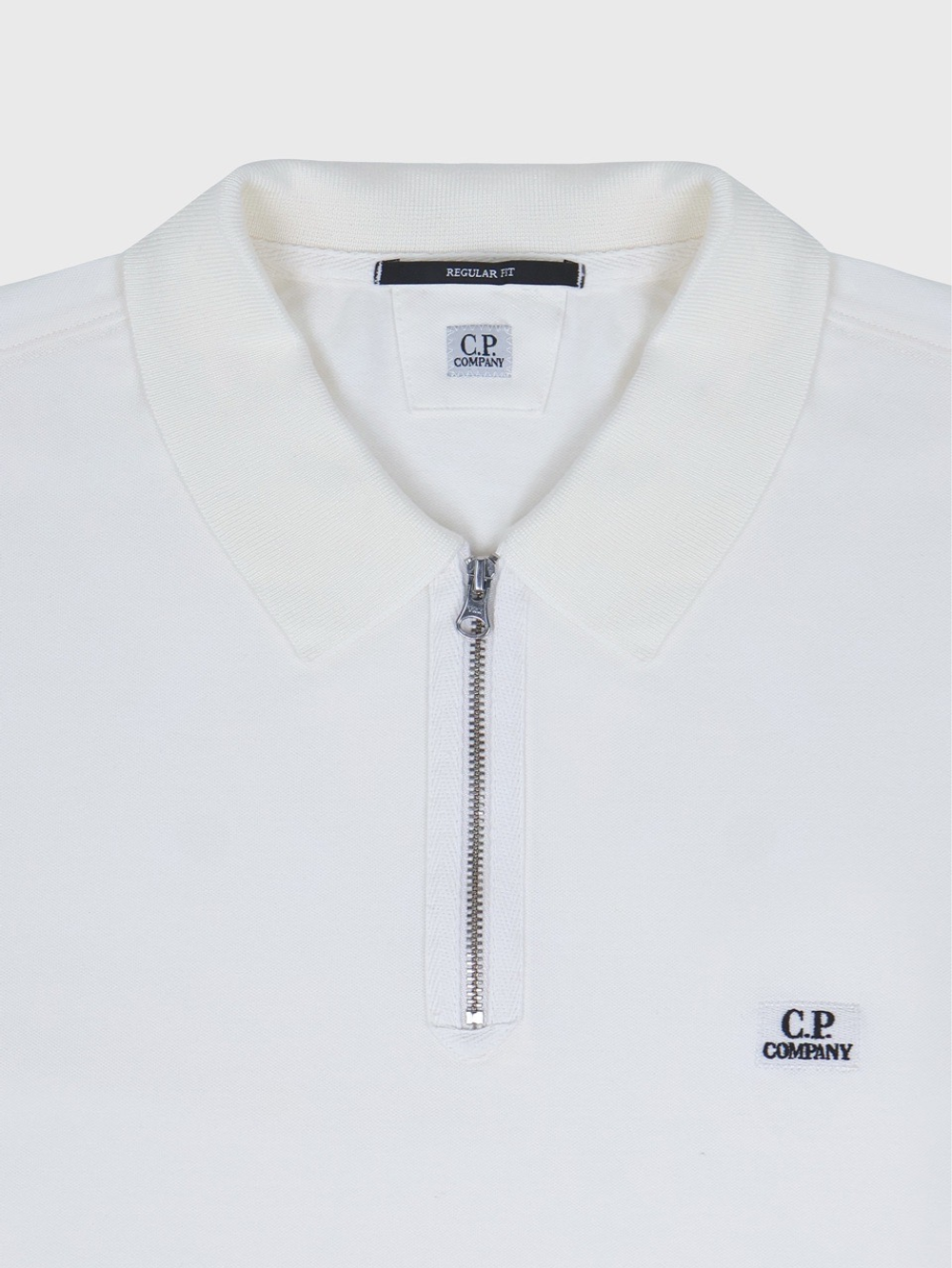 Поло C.P. Company Stretch Piquet Zipped Gauze White