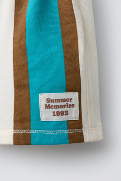 ZARA ШОРТЫ-БЕРМУДЫ В ПОЛОСКУ, РАЗНОЦВЕТНЫЙ