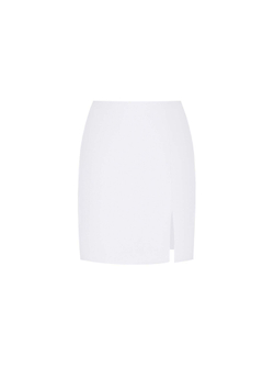 Мини юбка из крепа с разрезом