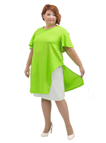 Платье-туника с вискозой и льном Лайм