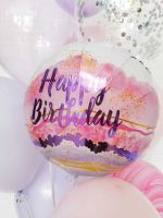 AN 18" Шар круг Мраморная акварель мрамор 43 см (БГ-15)