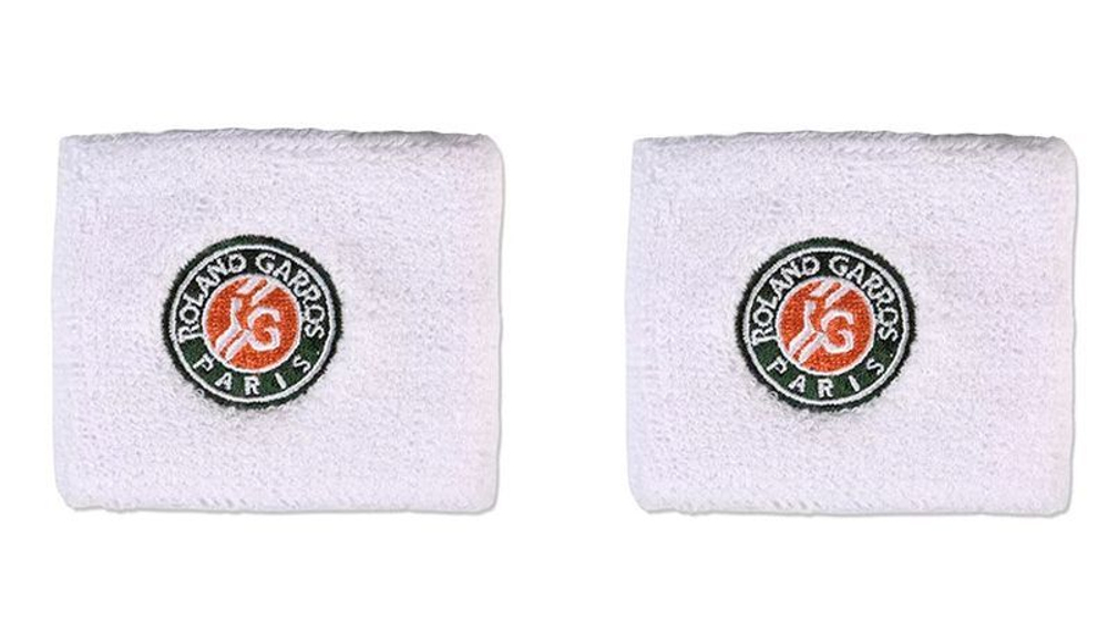 Теннисные напульсники Roland Garros Embroidered Logo Duo - White