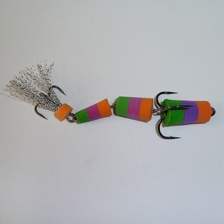 Приманка джиг. ФЛАЖОК 15 оранж./фиол./зел.
