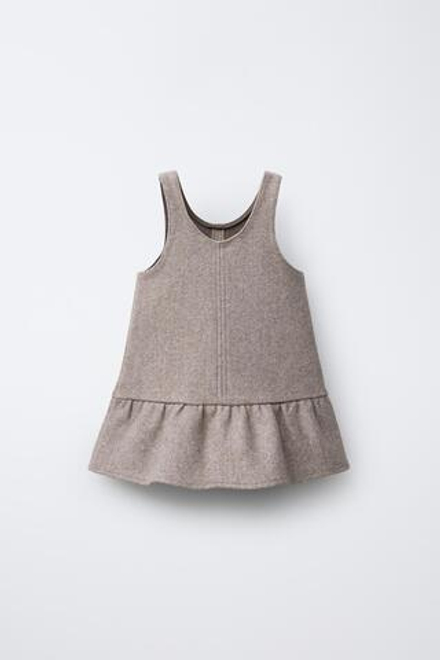 ZARA САРАФАН С БАРХАТНЫМИ БАНТАМИ, БЕЖЕВЫЙ