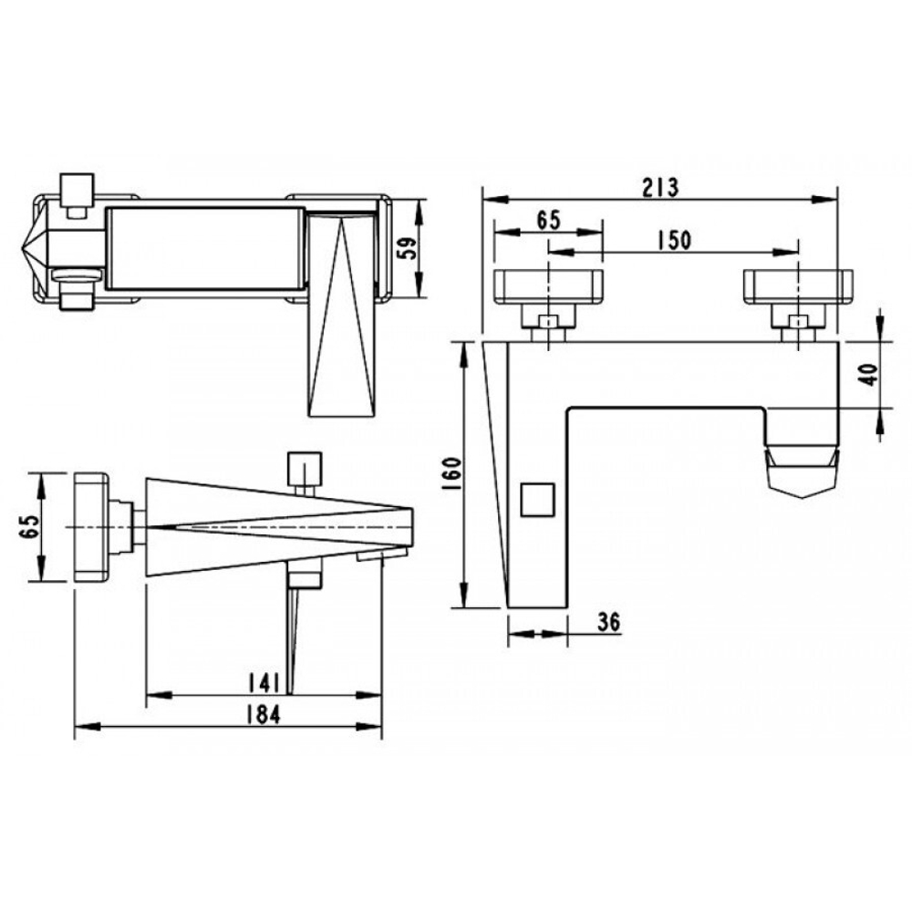 СМЕСИТЕЛЬ ДЛЯ ВАННЫ КОРОТКИЙ ИЗЛИВ BRAVAT ICEBERG F676110G-01