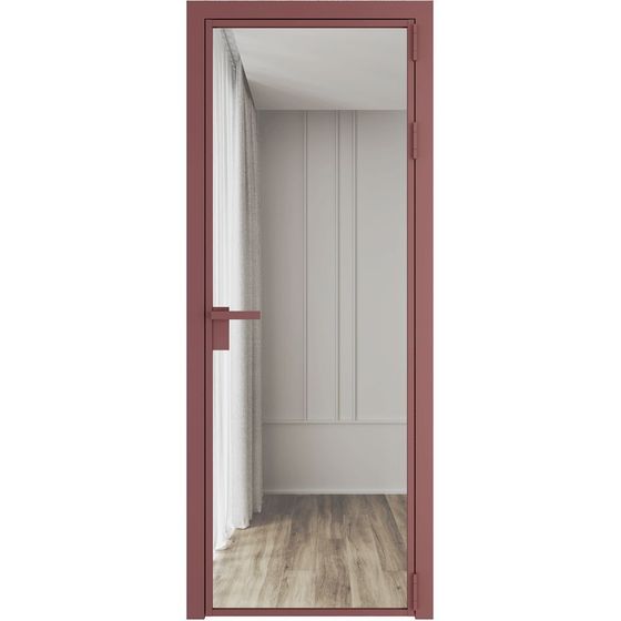 Алюминиевая дверь 1AG красный антрацит стекло прозрачное