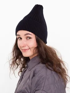 Шапка женская демисезонная , цвет чёрный, размер 52-56