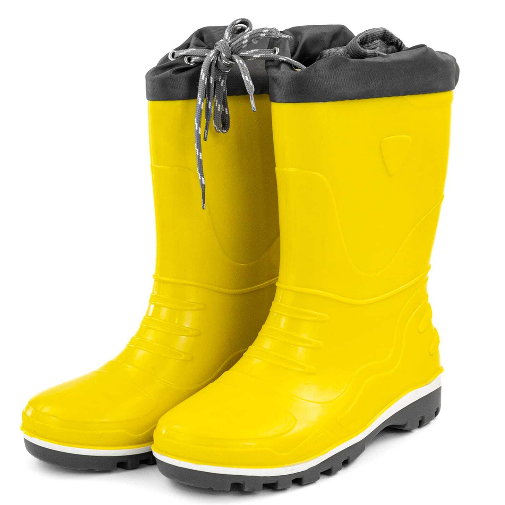 328101 ПВХ школьные, утепл., с манжетой, Желтый