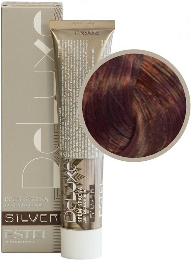 Краска для седых волос Estel DeLuxe Silver (тёмно-русый красный) 6/5 Краска для седых волос Estel DeLuxe Silver (тёмно-русый красный) 6/5