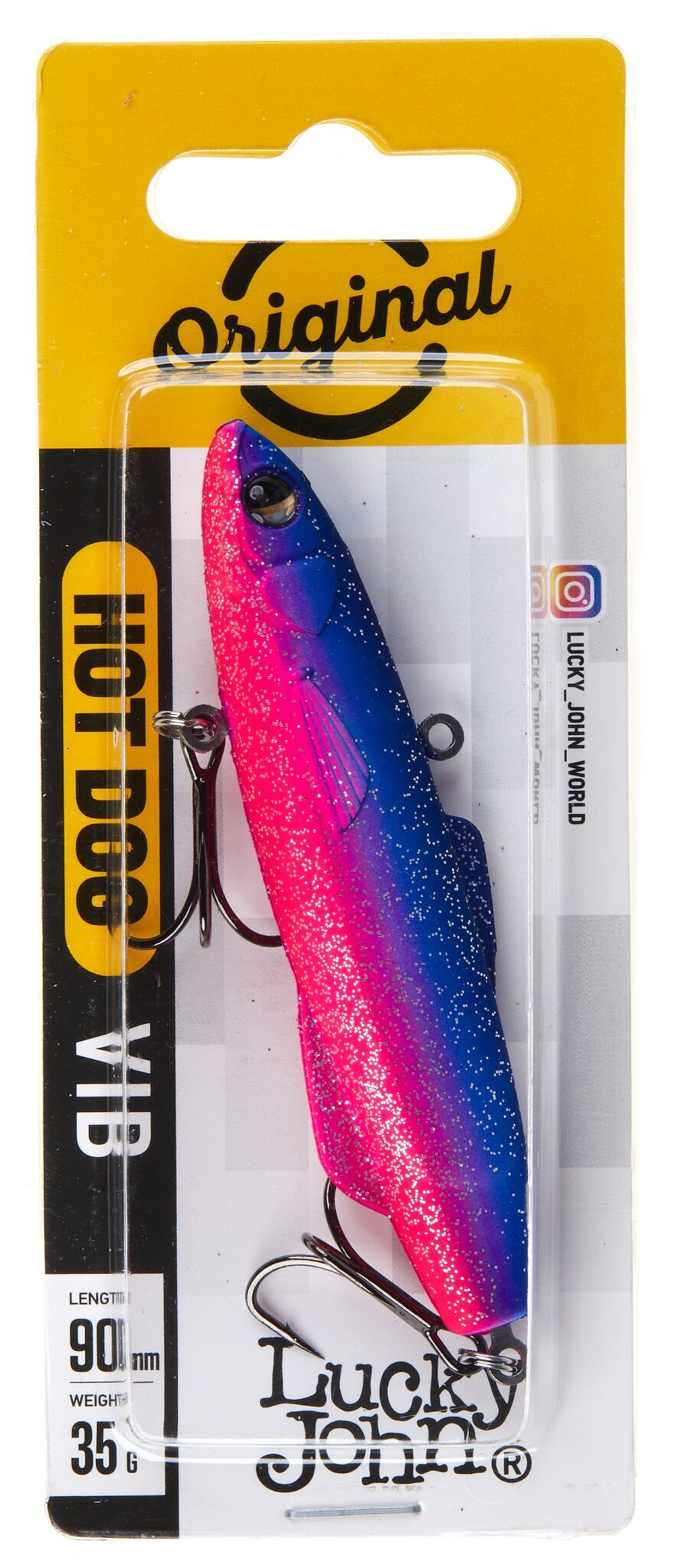 Воблер вертикальный Lucky John HotDog VIB 90, цвет 005