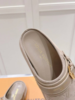 Мюли женские Louis Vuitton замшевые в сером цвете