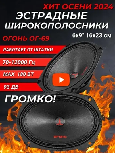 Динамики автомобильные овальные 6х9 Урал