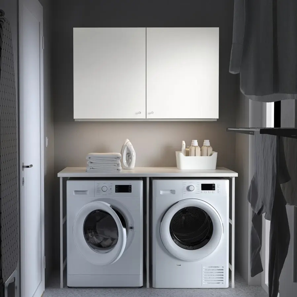 Комбинация для ванной - IKEA ENHET, 139х63.5х90 см, белый, ЭНХЕТ ИКЕА