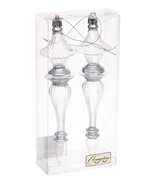 Елочные украшения "Изящные переливы" 4.5*4.5*19 см (набор 2 шт), Белый (Серпантин)