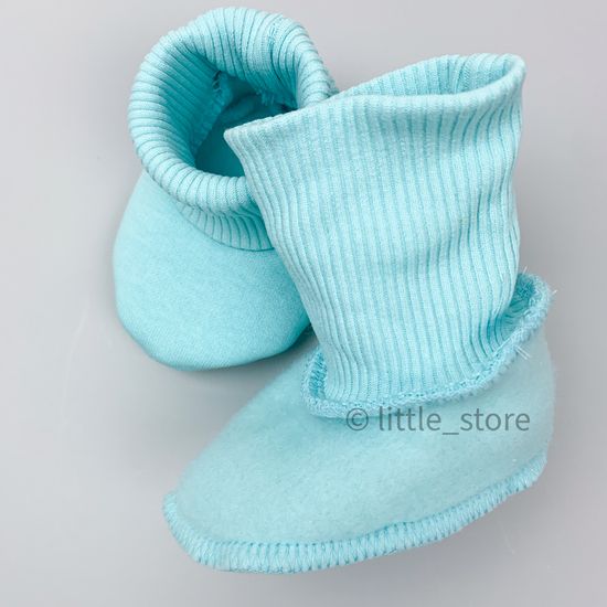 Пинетки "Simple" из футера с начесом, Ментол