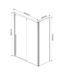 Душевой уголок Lugano VSR-1L9013CLGM-1, 1300*900, вороненая сталь, стекло прозрачное