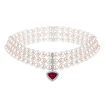 Колье-чокер из Морского Жемчуга Акойя и Бриллиантами, N0156-0/2