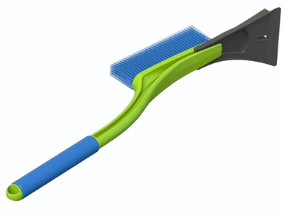 Щетка автомобильная со скребком 54см "Oktan" зеленая