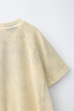 ZARA ФУТБОЛКА GARMENT DYE, ЭКРЮ