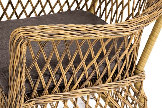 "Эспрессо–80 L" обеденная группа плетеная, цвет соломенный