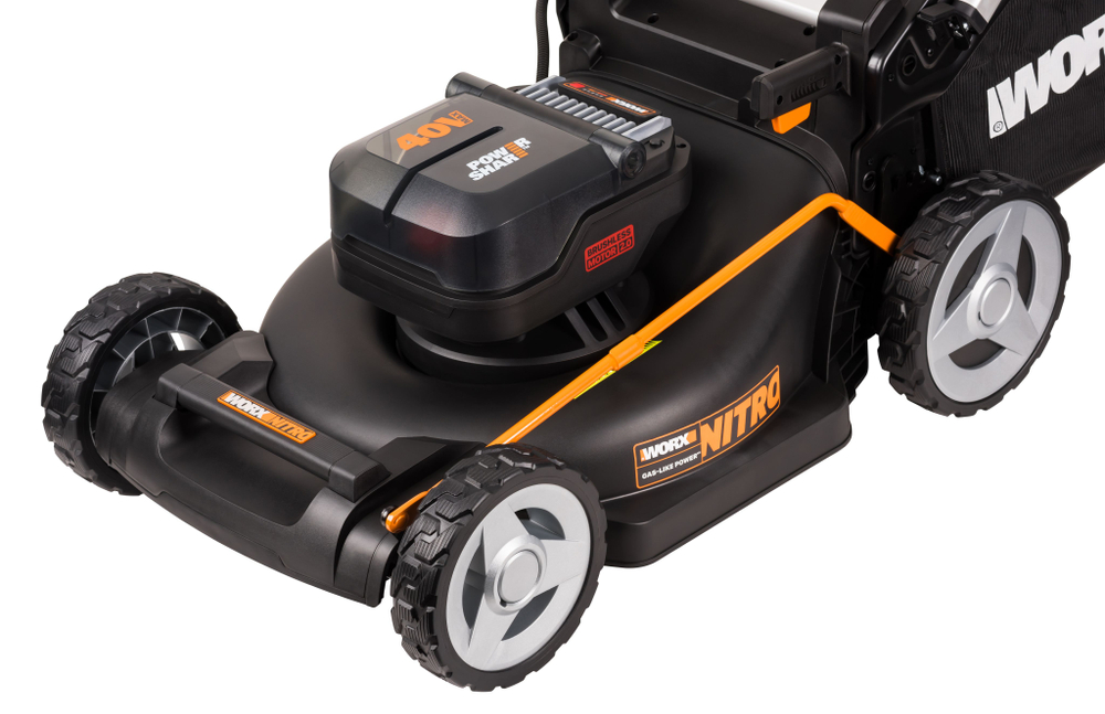 Газонокосилка аккумуляторная WORX WG748E 46 см бесщеточная 40В 4Ач х2 ЗУ 2А х2 коробка