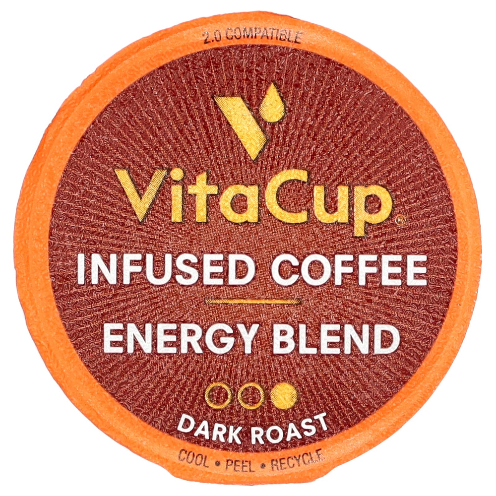 VitaCup, Energy Coffee, темная обжарка, 16 капсул по 11 г (0,39 унции)
