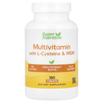Super Nutrition, мультивитамины с L-цистеином, МСМ, витамином A и биотином, 180 таблеток