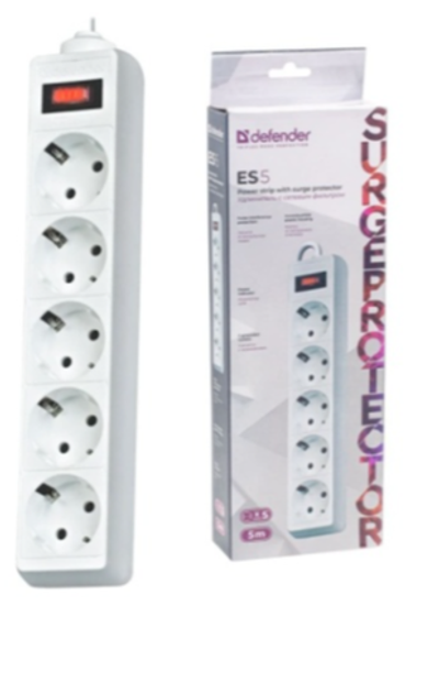Сетевой фильтр Defender es5 5 розеток 5м