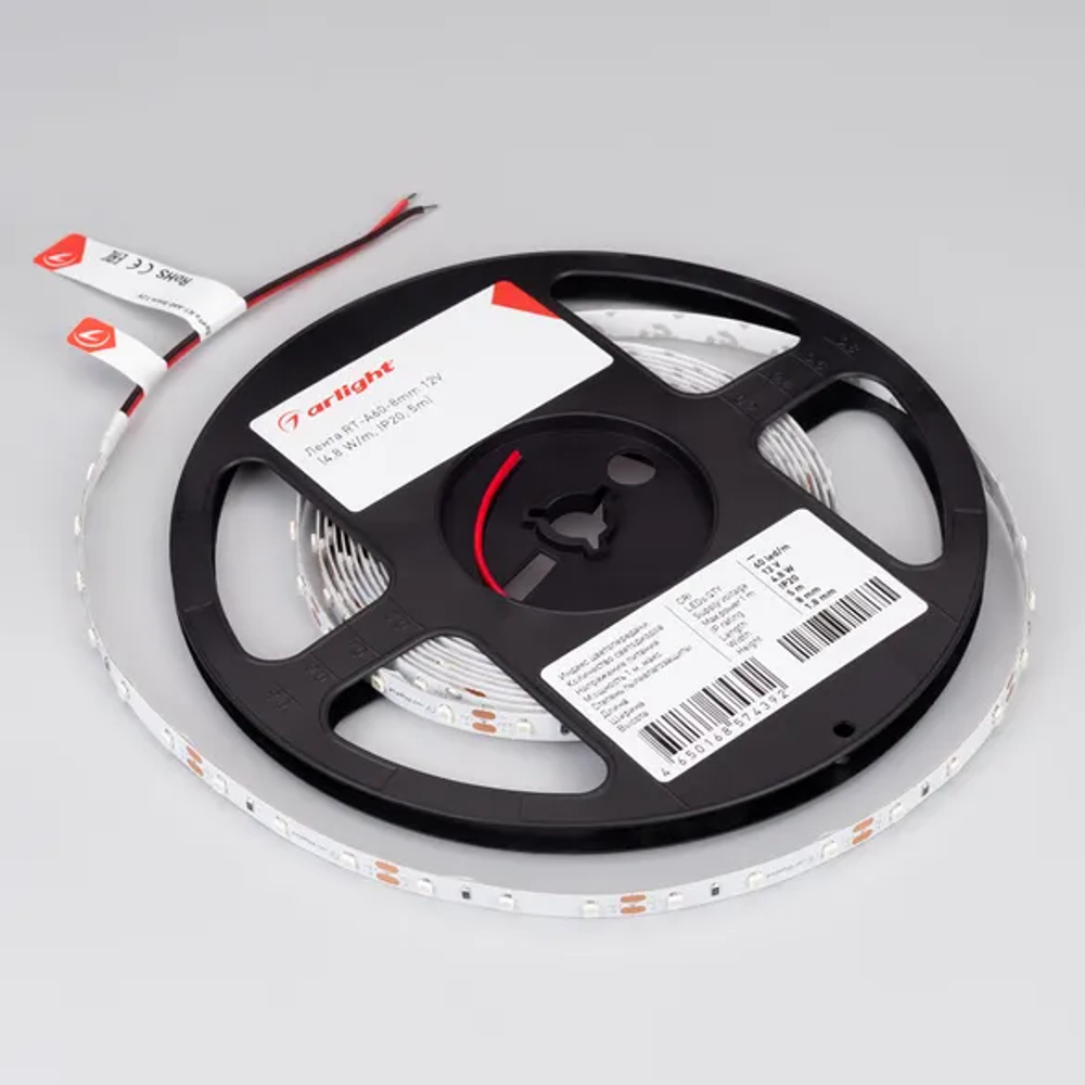 Светодиодная лента RT-A60-8mm 12V Blue (4.8 W/m, IP20, 5m) (Arlight, 4.8 Вт/м, IP20) 010523(2)