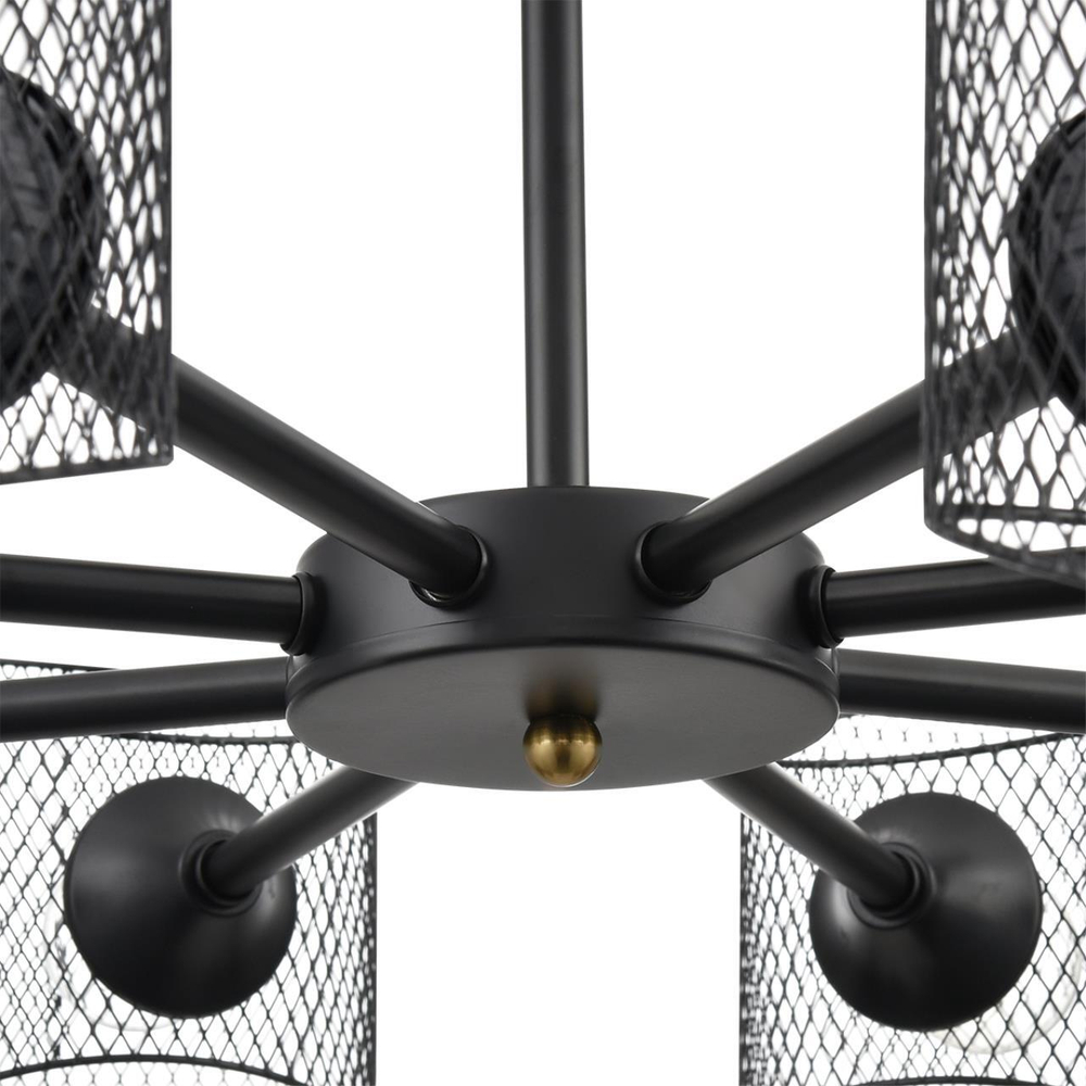 8238/8C COUNTY LN25 258 черный металл Люстра потолочная Е27 8*60W 220V TIDINA