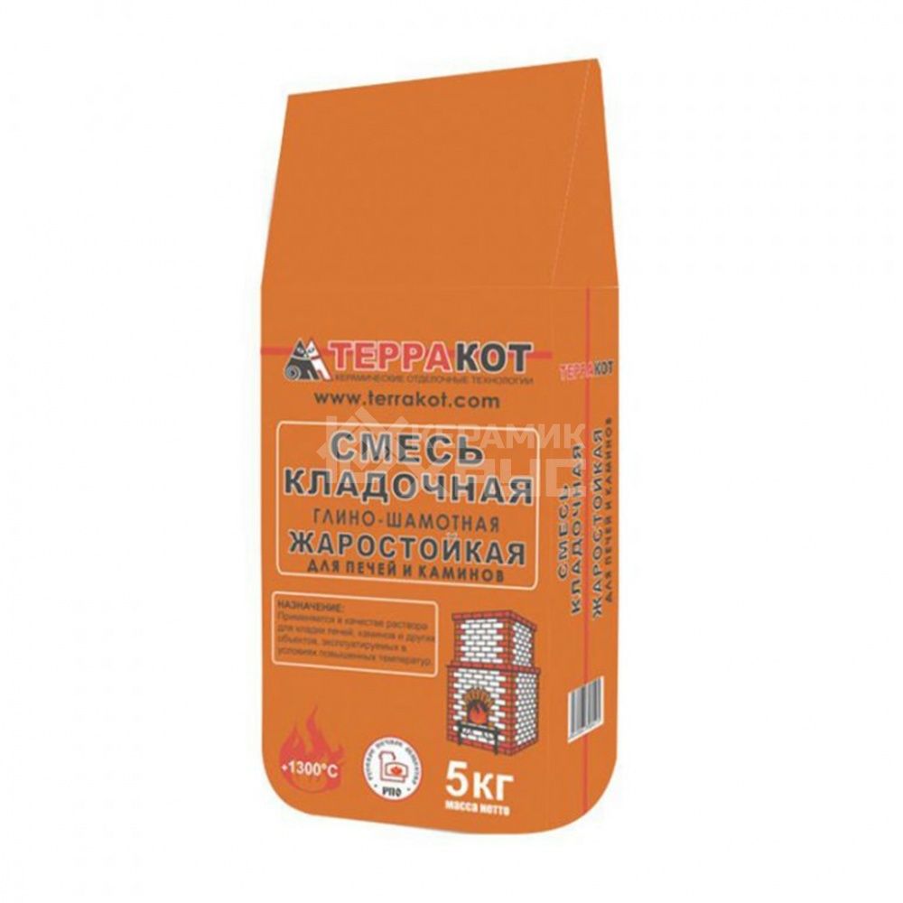 Смесь кладочная печная глино-шамотная 5 кг ТЕРРАКОТ