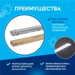 Светильник LED ДСП 2202 (для 2-Х LED-ламп Т8 G13) 1200мм IP65 IEK