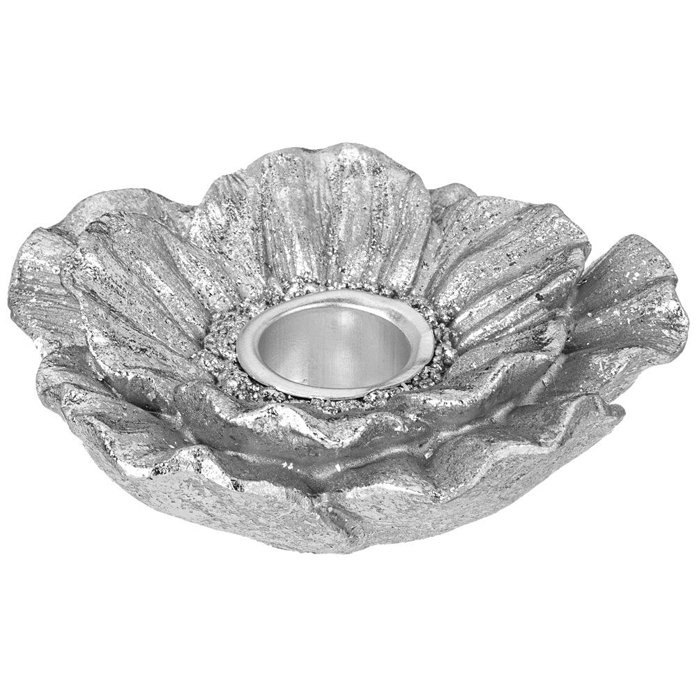 ПОДСВЕЧНИК "FLOWER" ЦВЕТ:СЕРЕБРО 10,3*10*4СМ