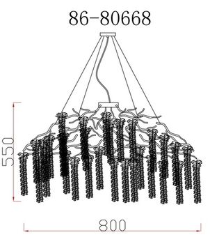 86-80668 Люстра d.80*45 см, металл цвет золото
